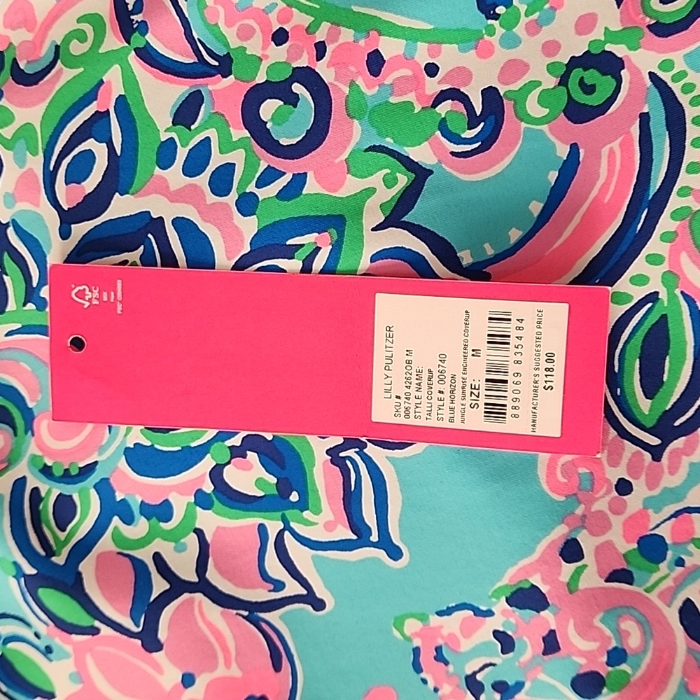 Lilly Pulitzer TALLI Coverup Size Medium Blue Horizon - Picture 6 of 7
